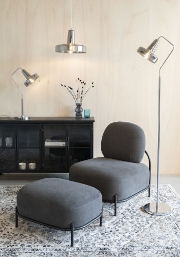 WHITE LABEL LIVING Anshin Smoke gulvlampe - gr glas