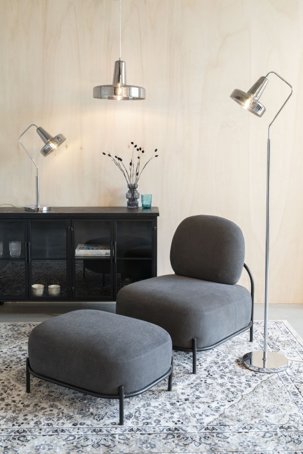 WHITE LABEL LIVING Anshin Smoke gulvlampe - gr glas