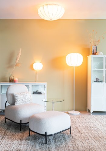 WHITE LABEL LIVING Shem gulvlampe - hvid jern