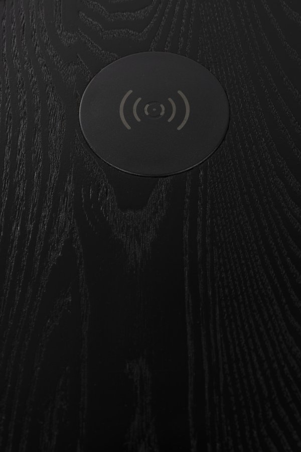 ZUIVER Orion Charge gulvlampe, m. 2 borde, trdls ladestation, USB-port  - opal glas og sort jern