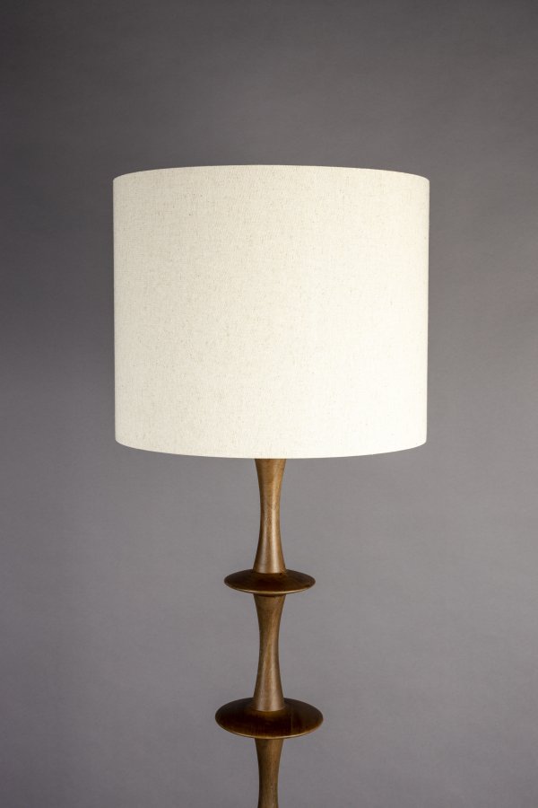 DUTCHBONE Cath gulvlampe - linned og valnddefarvet mangotr