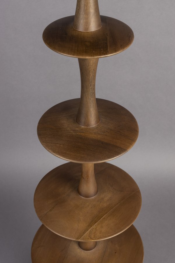 DUTCHBONE Cath gulvlampe - linned og valnddefarvet mangotr