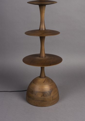 DUTCHBONE Cath gulvlampe - linned og valnddefarvet mangotr