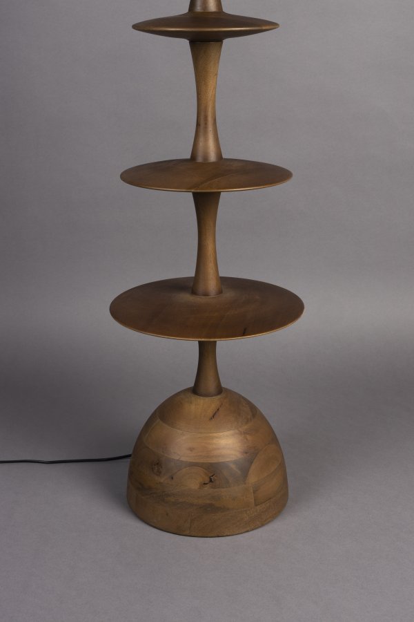 DUTCHBONE Cath gulvlampe - linned og valnddefarvet mangotr