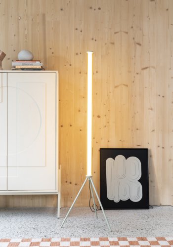 ZUIVER Scotty gulvlampe - beige glas