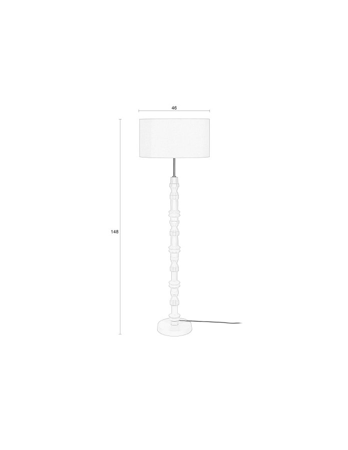ZUIVER Totem gulvlampe - beige aluminium