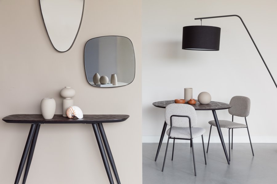WHITE LABEL LIVING Martine gulvlampe - sort metal