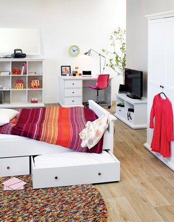 TVILUM Paris garderobeskab - hvid tr, 2 lger, m. 4 hylder