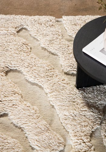 VIND COLLECTION Trondheim x Josefin Lustig gulvtppe, rektangulr - beige uld (170x240)