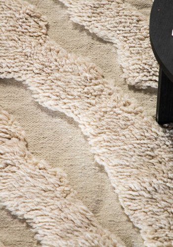 VIND COLLECTION Trondheim x Josefin Lustig gulvtppe, rektangulr - beige uld (170x240)