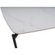 Malta sofabord, rektangulr - hvid keramik og sort metal (120x70xH:50)