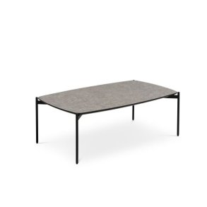 Malta sofabord, rektangulr - beige terrazzo HPL og sort metal (120x70xH:42)