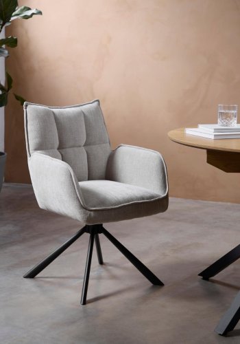 Select Marilla III drejestol, m. armln - linned polyester