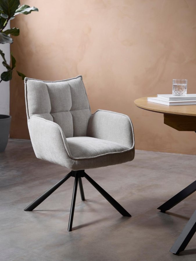 Select Marilla III drejestol, m. armln - linned polyester