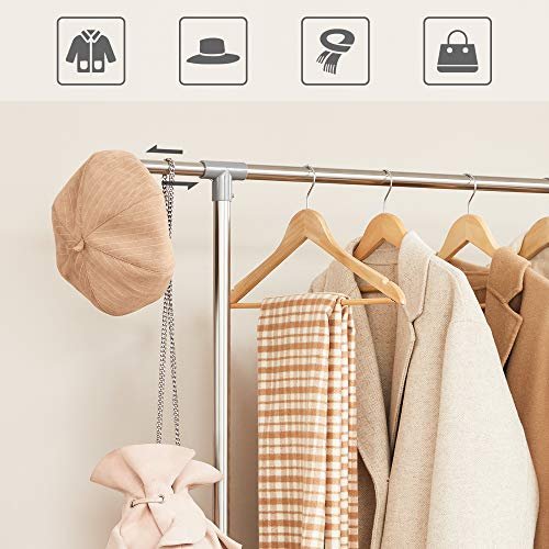 SONGMICS tjstativ, hjdejusterbar, m. 2 bjlestnger og hjul - gr rustfrit stl