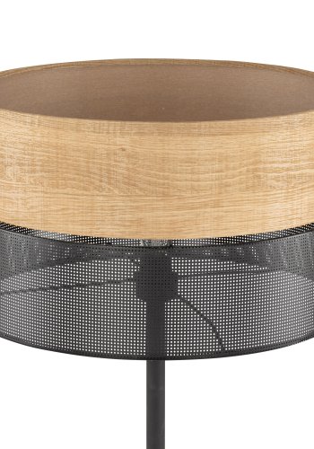 TK Nicol gulvlampe - natur finér og sort PVC-folie/metal