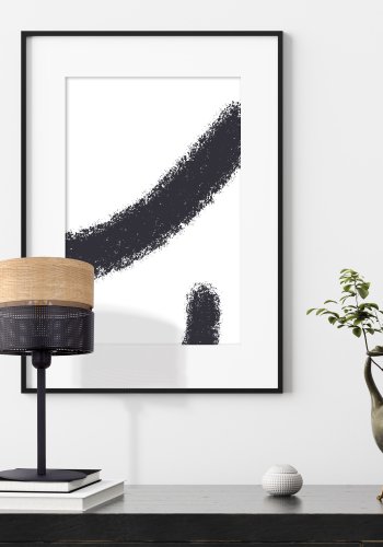 TK Nicol bordlampe - natur finér og sort PVC-folie/metal