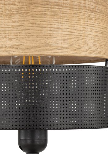 TK Nicol bordlampe - natur finér og sort PVC-folie/metal