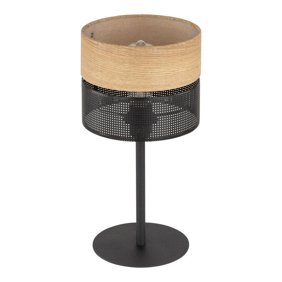 TK Nicol bordlampe - natur finér og sort PVC-folie/metal