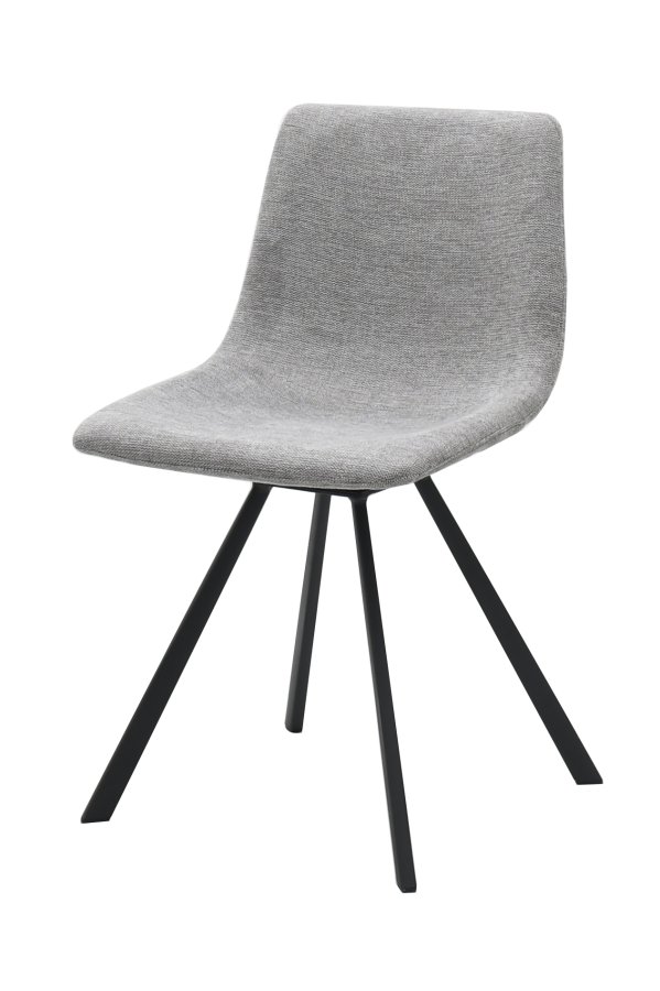 Ykon spisebordsstol - lysegr stof og sorte ben