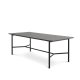 Bering spisebord, rektangulr - antracitgr HPL og sort metal (100x220)