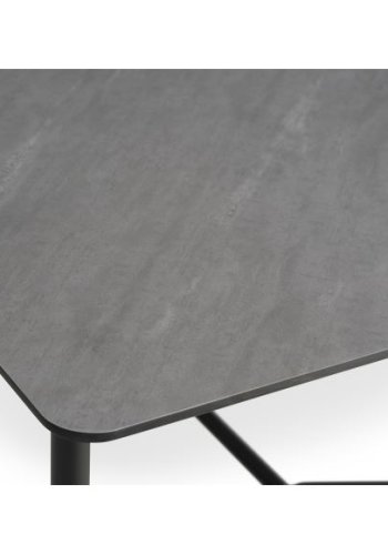 Bering spisebord, rektangulr - antracitgr HPL og sort metal (100x220)