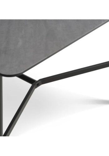 Bering spisebord, rektangulr - antracitgr HPL og sort metal (100x220)