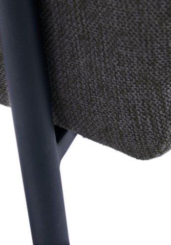 Trout loungestol, m. armln - mrkegr stof og sort metal