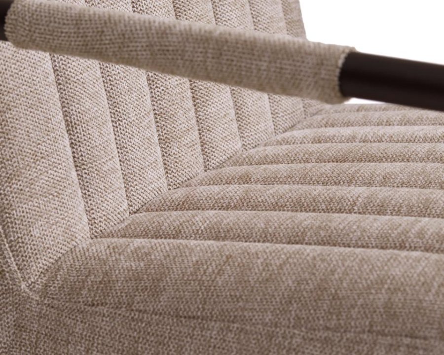 Trout loungestol, m. armln - sand stof og sort metal