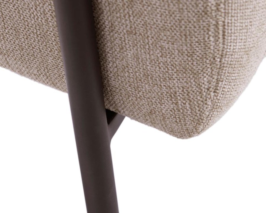 Trout loungestol, m. armln - sand stof og sort metal