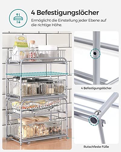 SONGMICS organizer 2 udtrksskuffer til skabe, stabelbar - slv stl