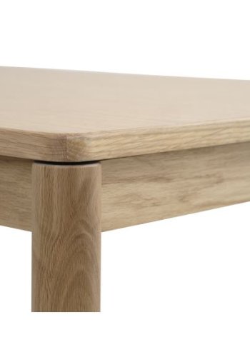 Sydney spisebord, m. 2 tillgsplader - natur egefinér og natur eg (95x220/320)