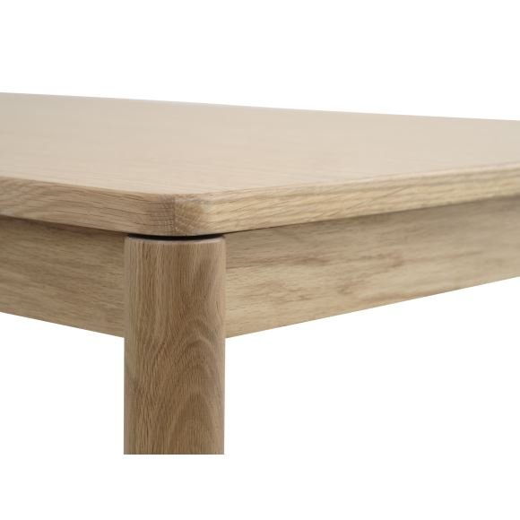 Sydney spisebord, m. 2 tillgsplader - natur egefinér og natur eg (95x220/320)