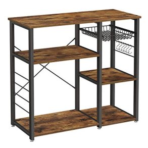 VASAGLE kkkenreol, m. 6 kroge, trdkurv og 5 hylder - rustik brun spnplade og sort stl