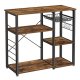 VASAGLE kkkenreol, m. 6 kroge, trdkurv og 5 hylder - rustik brun spnplade og sort stl