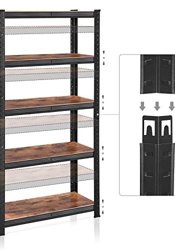 SONGMICS reol, m. 5 hylder - brun MDF og sort stl