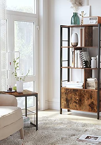 VASAGLE bogreol, m. 2 lger og 4 hylder - rustik brun spnplade og sort stl