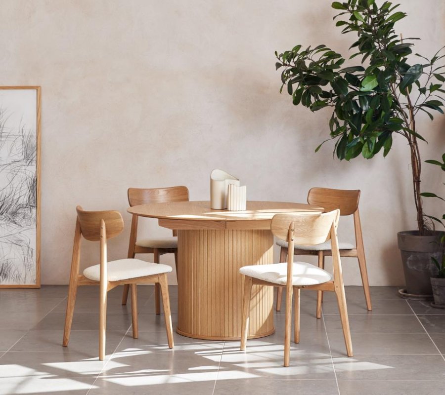 Nola spisebord, m. udtrk - natur egefinér (120-167)