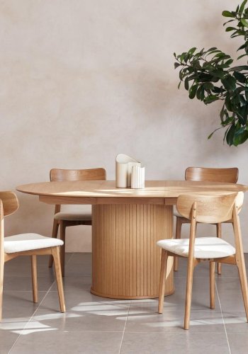 Nola spisebord, m. udtrk - natur egefinér (120-167)