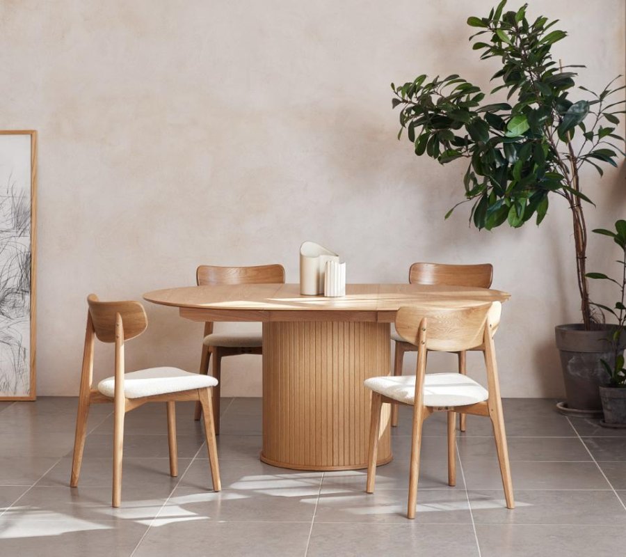 Nola spisebord, m. udtrk - natur egefinér (120-167)