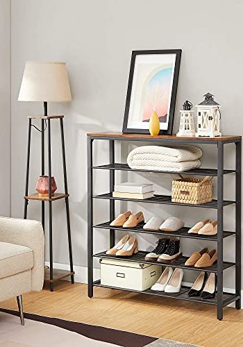 VASAGLE skohylde, m. 5 hylder - rustik brun spnplade og sort stl