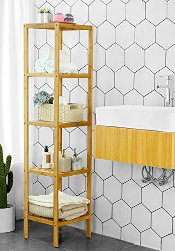 SONGMICS reol, m. 5 hylder - natur bambus