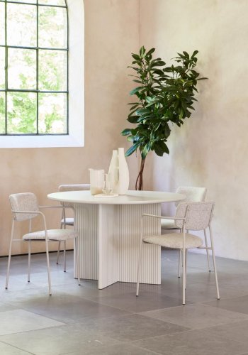 Palma spisebord, rund - greige MDF (110)