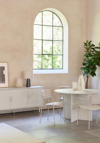 Palma spisebord, rund - greige MDF (110)