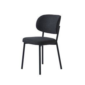 Fowler spisebordsstol - mrkegr polyester og sorte ben