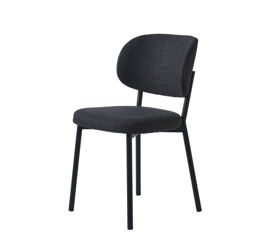 Fowler spisebordsstol - mrkegr polyester og sorte ben