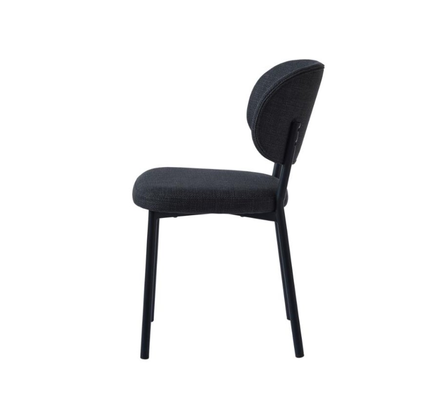 Fowler spisebordsstol - mrkegr polyester og sorte ben