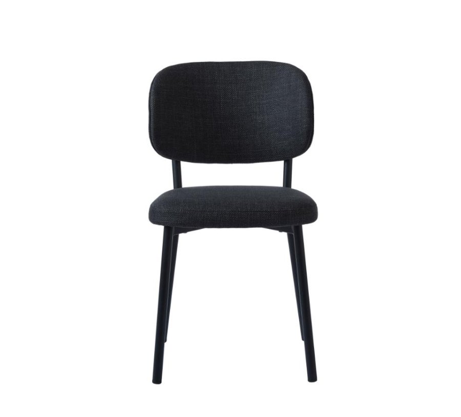 Fowler spisebordsstol - mrkegr polyester og sorte ben