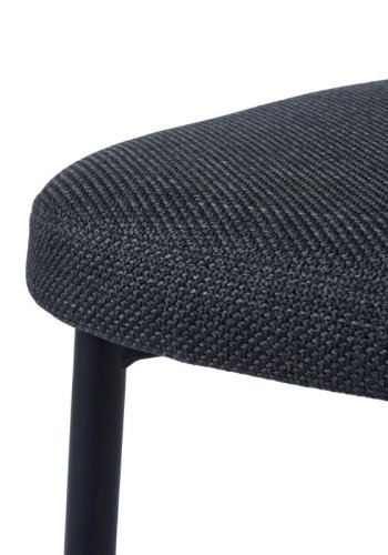 Fowler spisebordsstol - mrkegr polyester og sorte ben