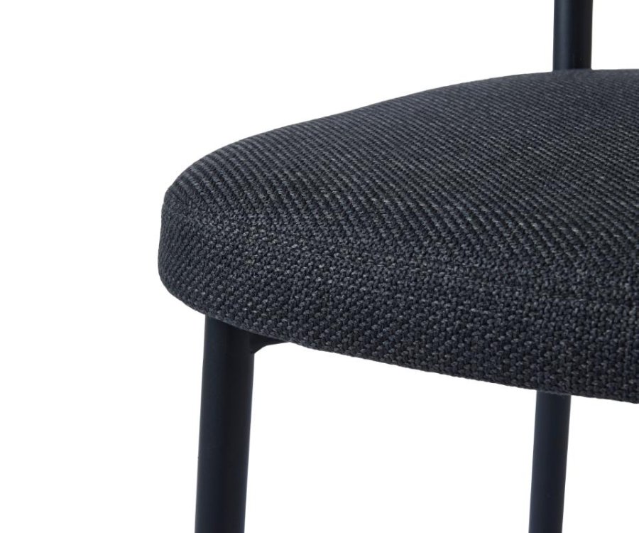 Fowler spisebordsstol - mrkegr polyester og sorte ben